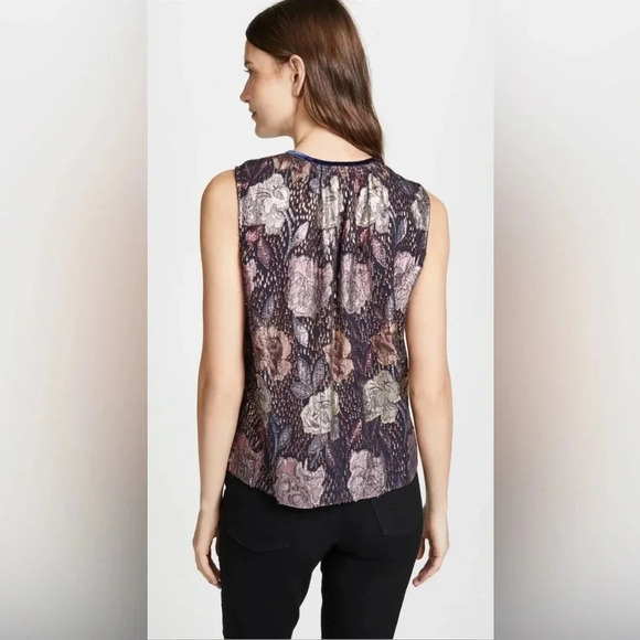 Rebecca Taylor Rose Clip Silk Blend Top - Picture 2 of 6
